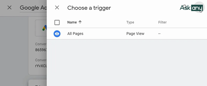 Chọn trigger Google Tag Manager