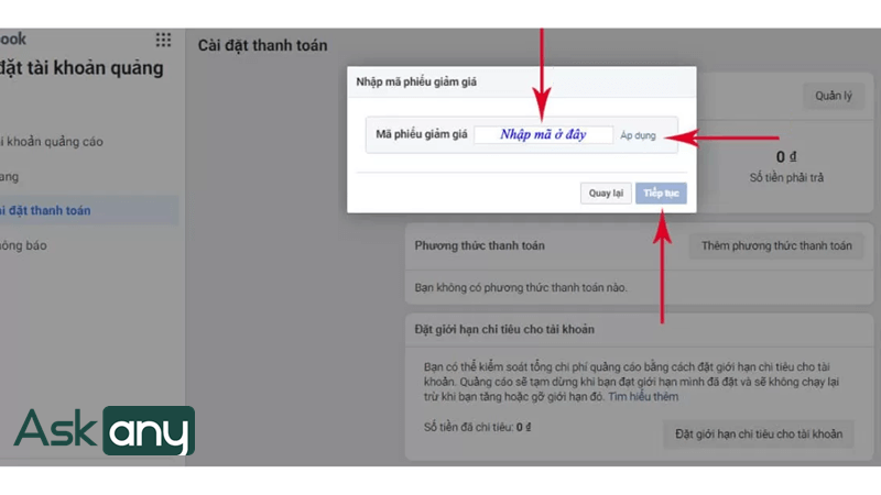 Cách sử dụng mã tín dụng quảng cáo Facebook