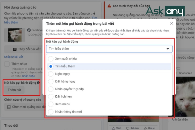 Thêm nút CTA để khách hàng tương tác với mẫu quảng cáo