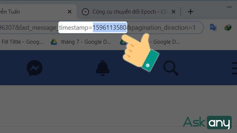 Dán dãy số vào phía sau từ timestamp=