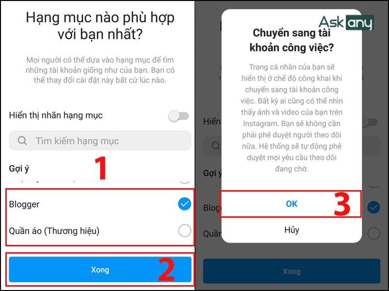 tài khoản Instagram Business