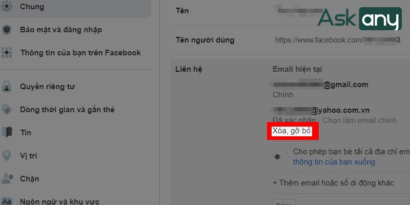 Cách xóa tài khoản email Facebook