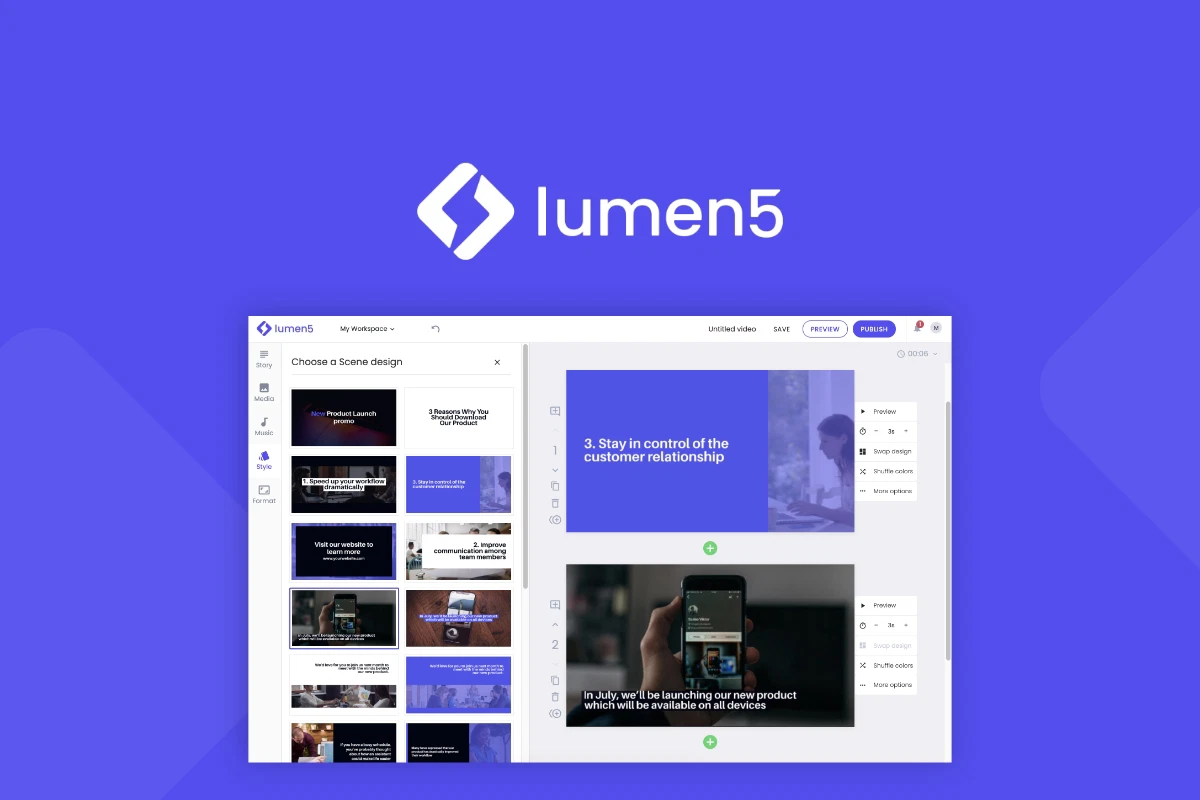 Công cụ tạo video AI bằng Lumen5.com