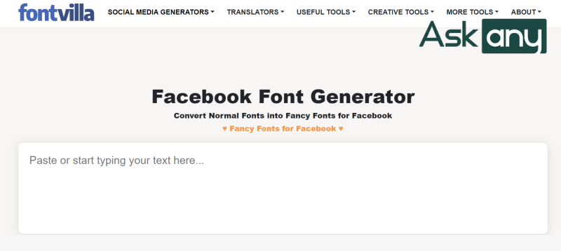 Đổi font chữ Facebook bằng Facebook Font Generator