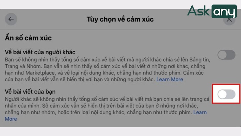 Cách ẩn like trên Facebook bằng máy tính