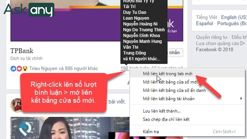 Lấy link bài quảng cáo trên newsfeed Facebook