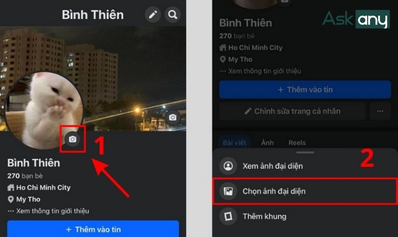 Đổi avatar Facebook