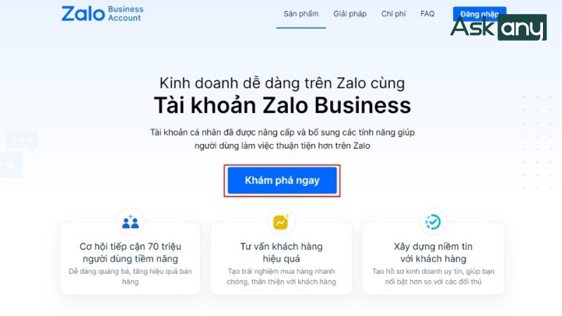 Đăng ký tài khoản Business Zalo trên máy tính