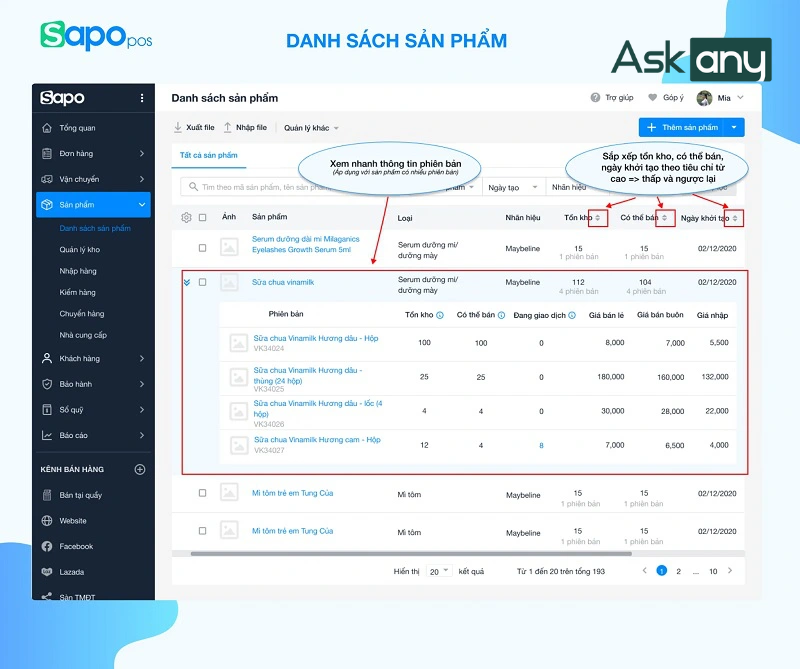 Phần mềm chăm sóc khách hàng Sapo POS