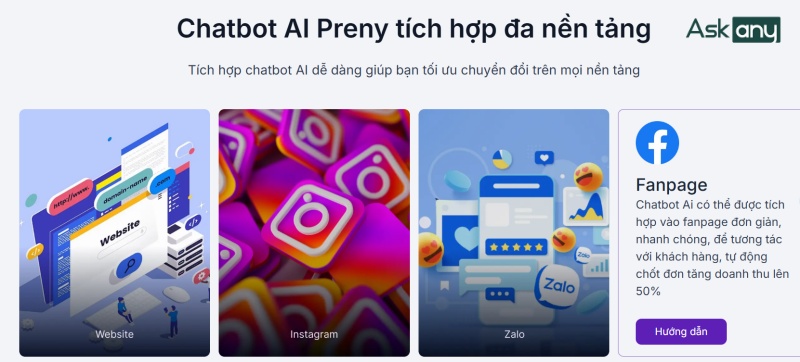 AI chatbot Preny có khả năng tích hợp đa nền tảng