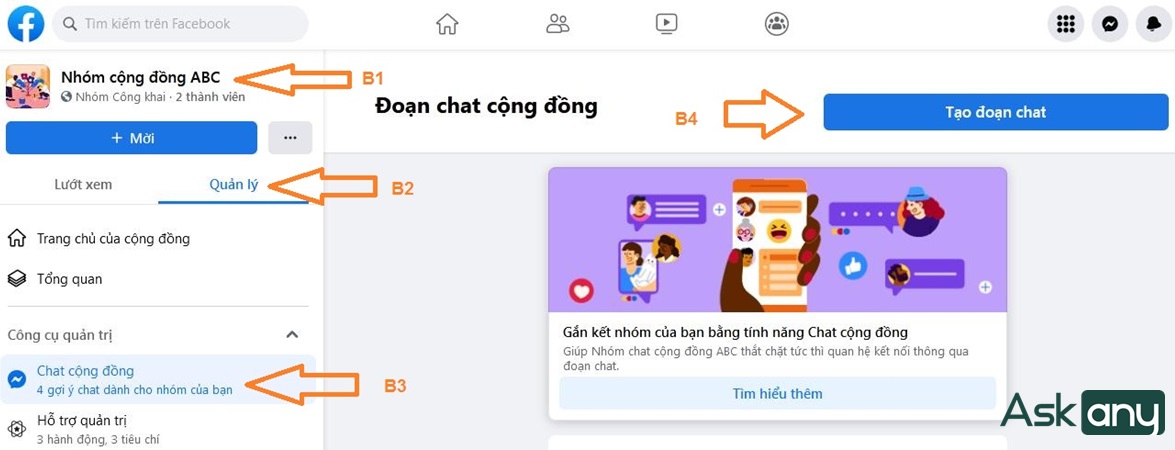 Cách tạo nhóm chat cộng đồng trên Messenger