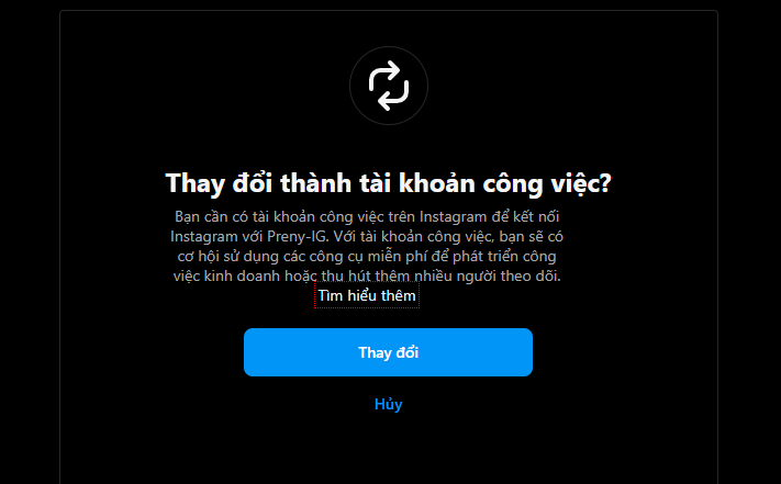 Chuyển đổi tài khoản Instagram doanh nghiệp