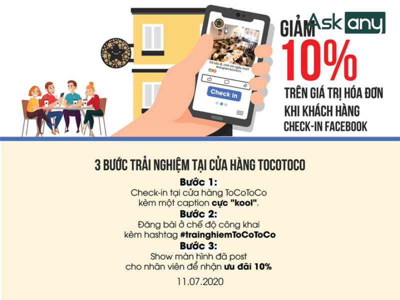 Tổ chức check in Facebook nhận ưu đãi của nhà hàng