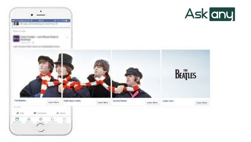 Deezer ứng dụng Carousel Ads để quảng bá nhóm nhạc The Beatles