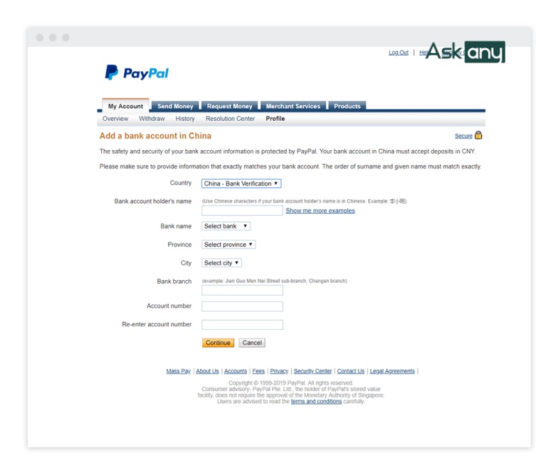 Rút tiền qua Paypal