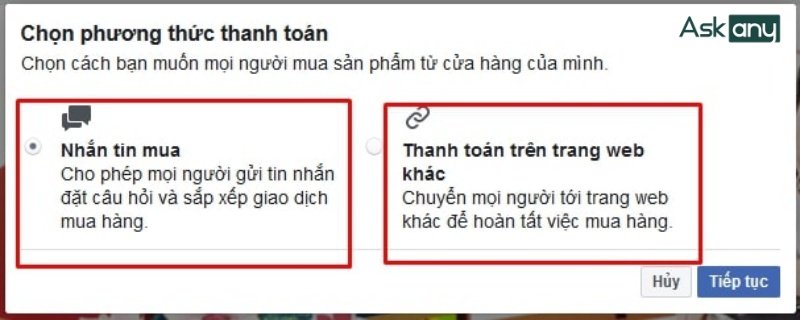 Thiết lập phương thức thanh toán