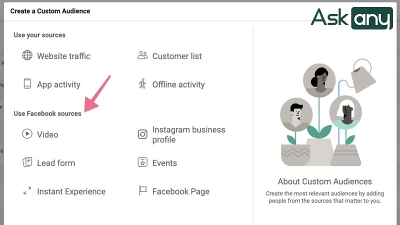 Cài đặt Custom Audience từ tương tác trên Facebook