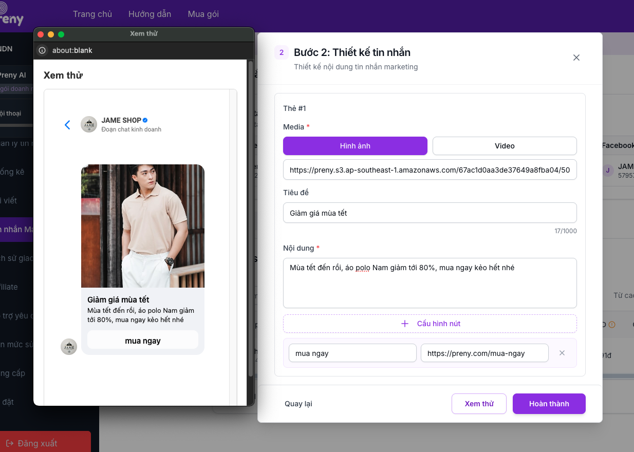 Facebook Marketing Messages