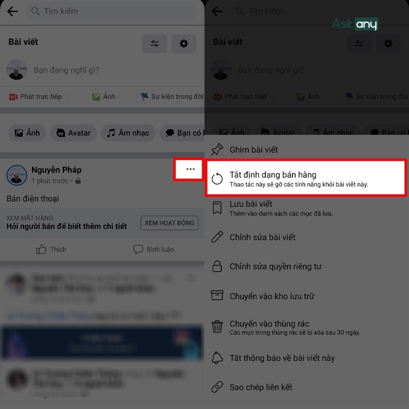 Hướng dẫn tắt tính năng bán hàng trên Facebook