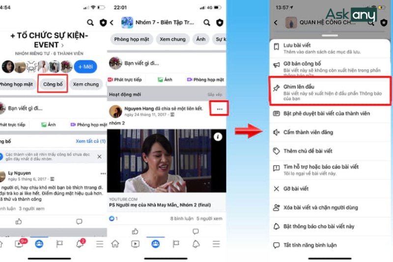 cách ghim bài viết trên facebook