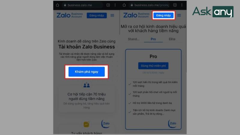 Cách đăng ký tài khoản Business Zalo