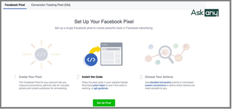 Truy cập vào mục Facebook Pixel