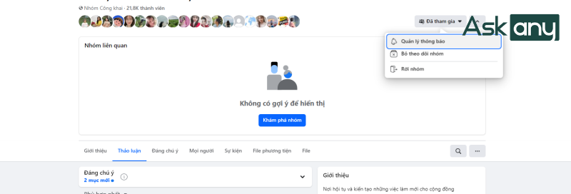 xem nhóm đã tham gia trên facebook